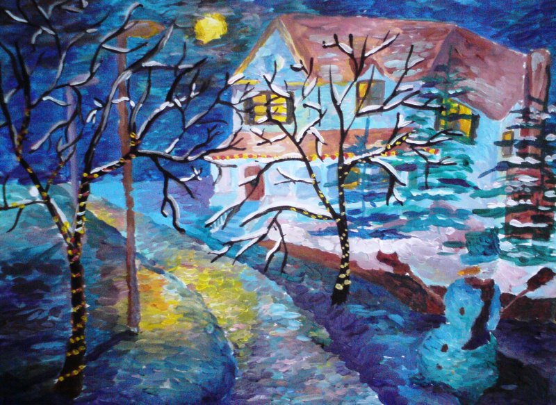 Рисунок на тему красавица зима