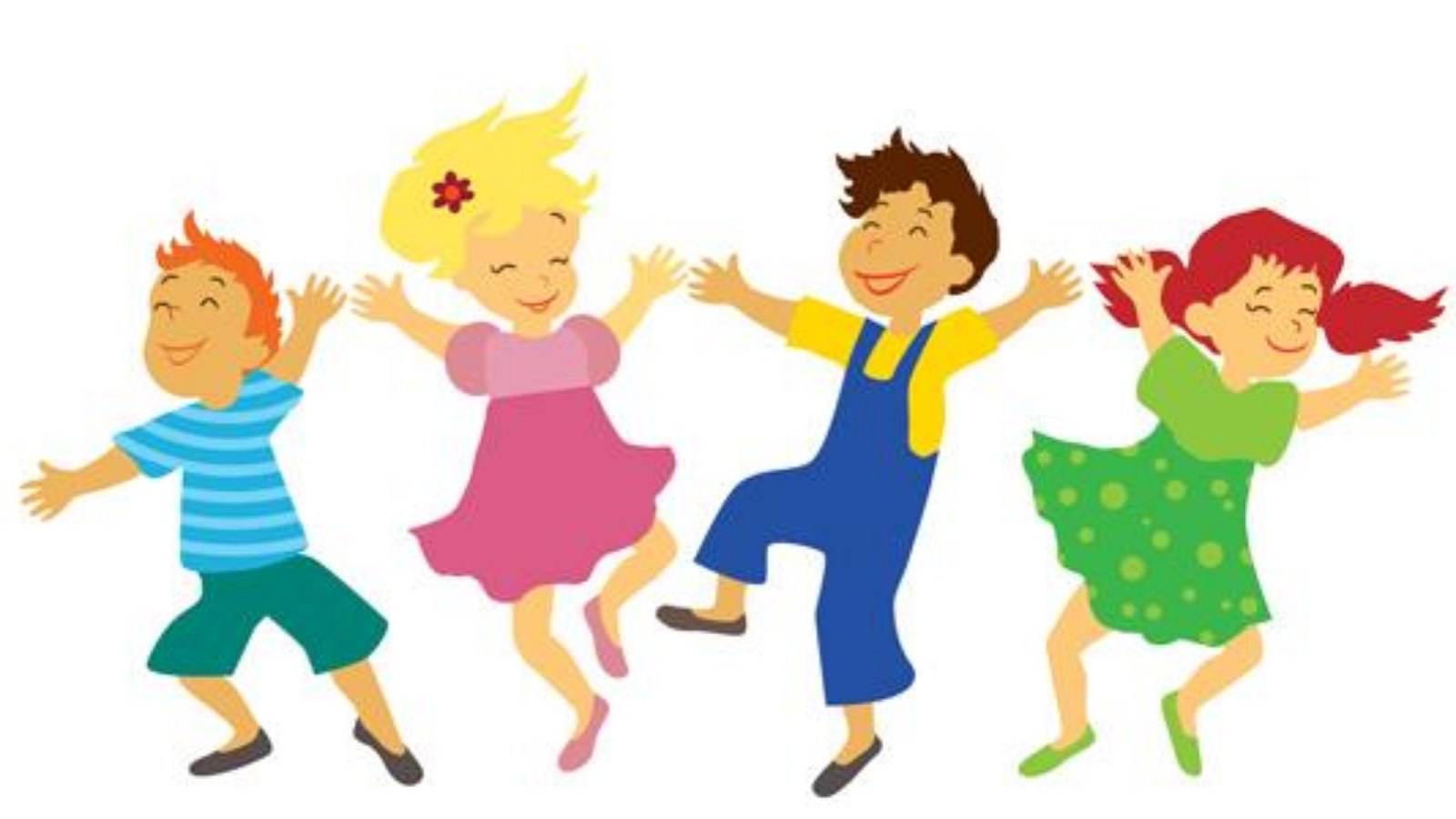 Дети танцуют на празднике в детском саду