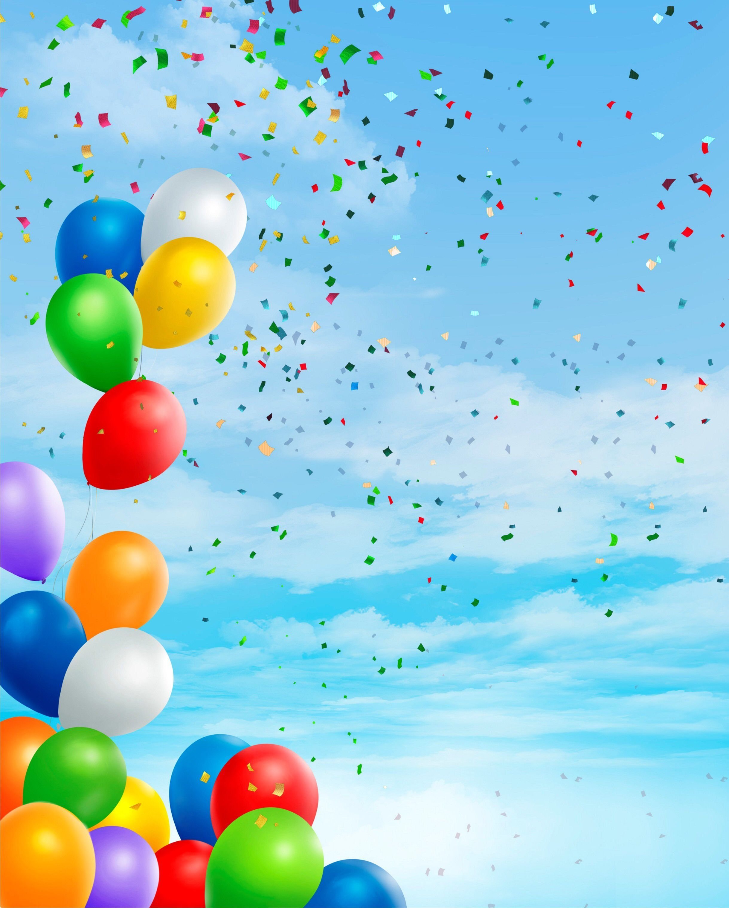Слоник с воздушными шариками - с днем рождения - открытка