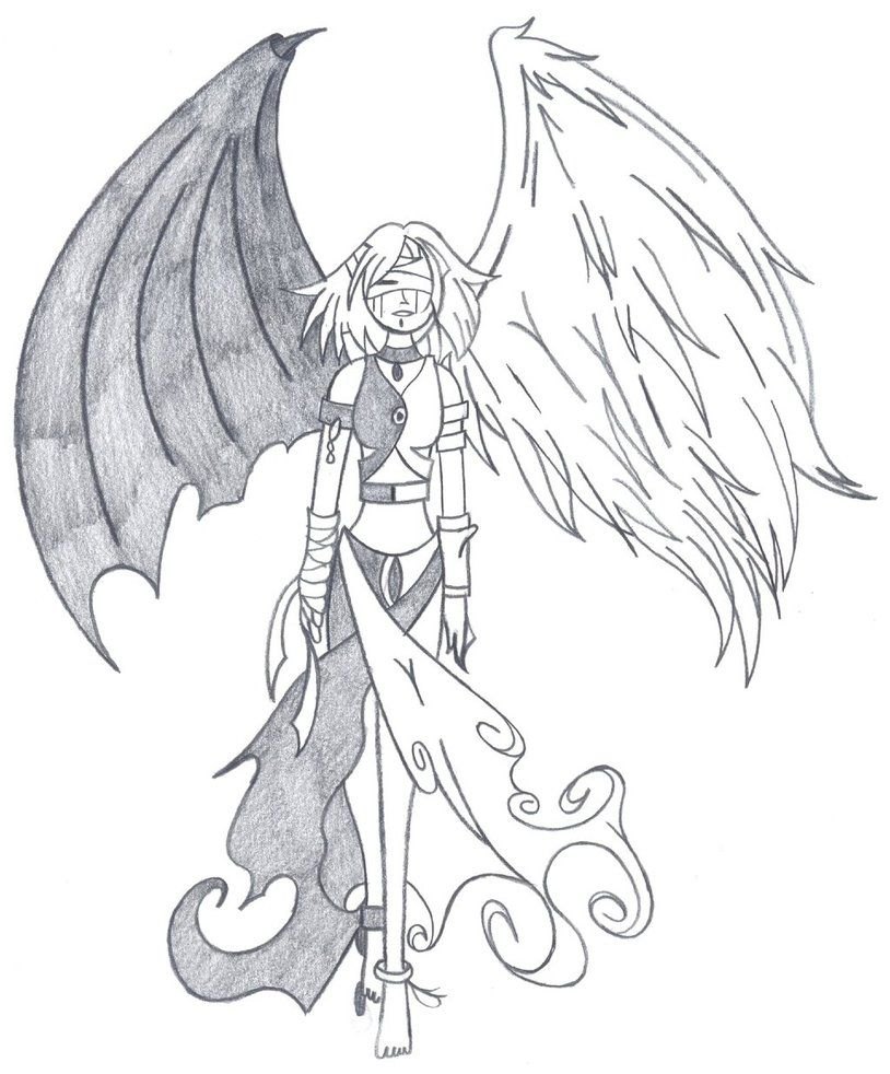 Крылья ангела и демона рисунок