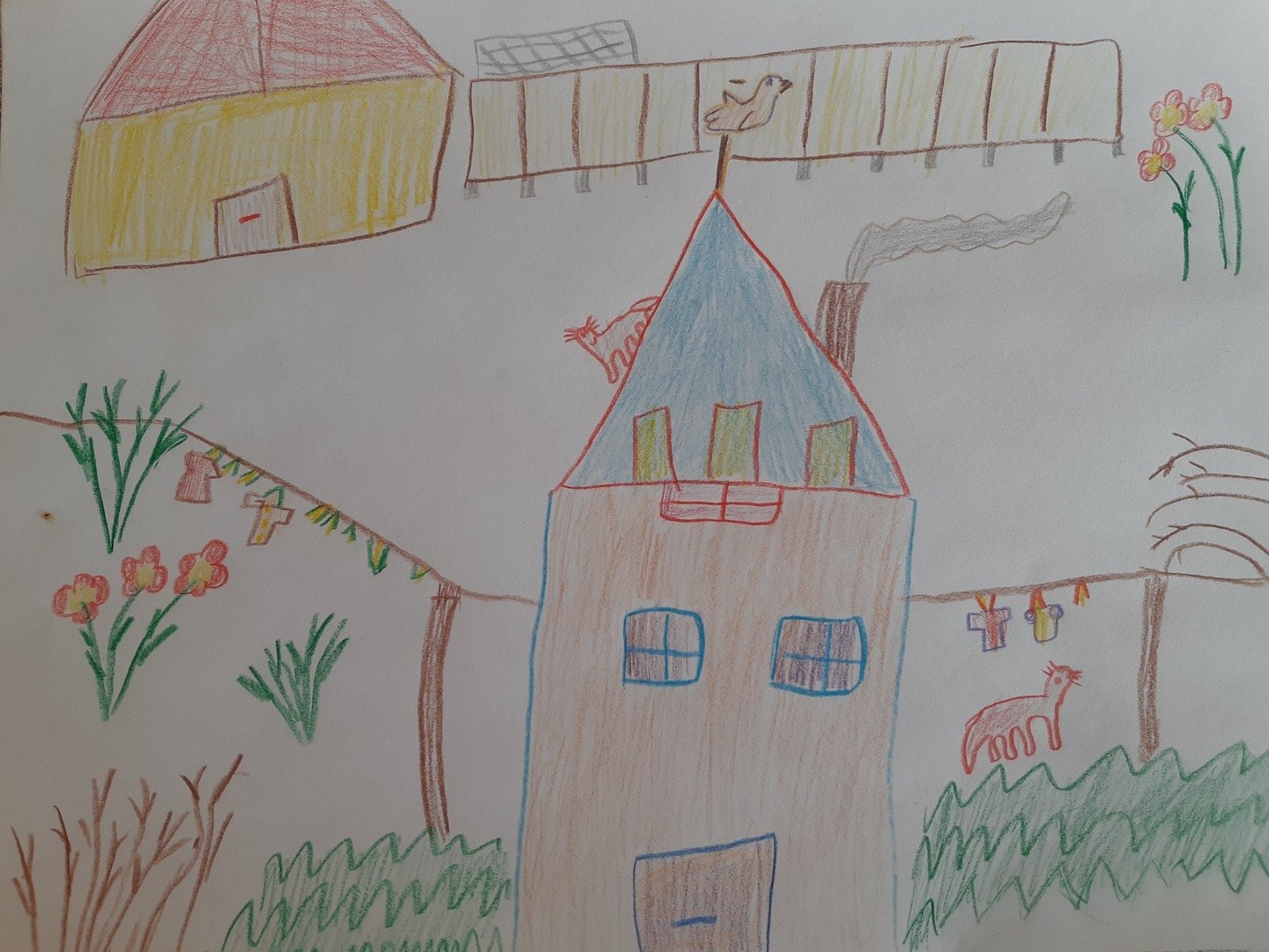 Детские рисунки домик в деревне