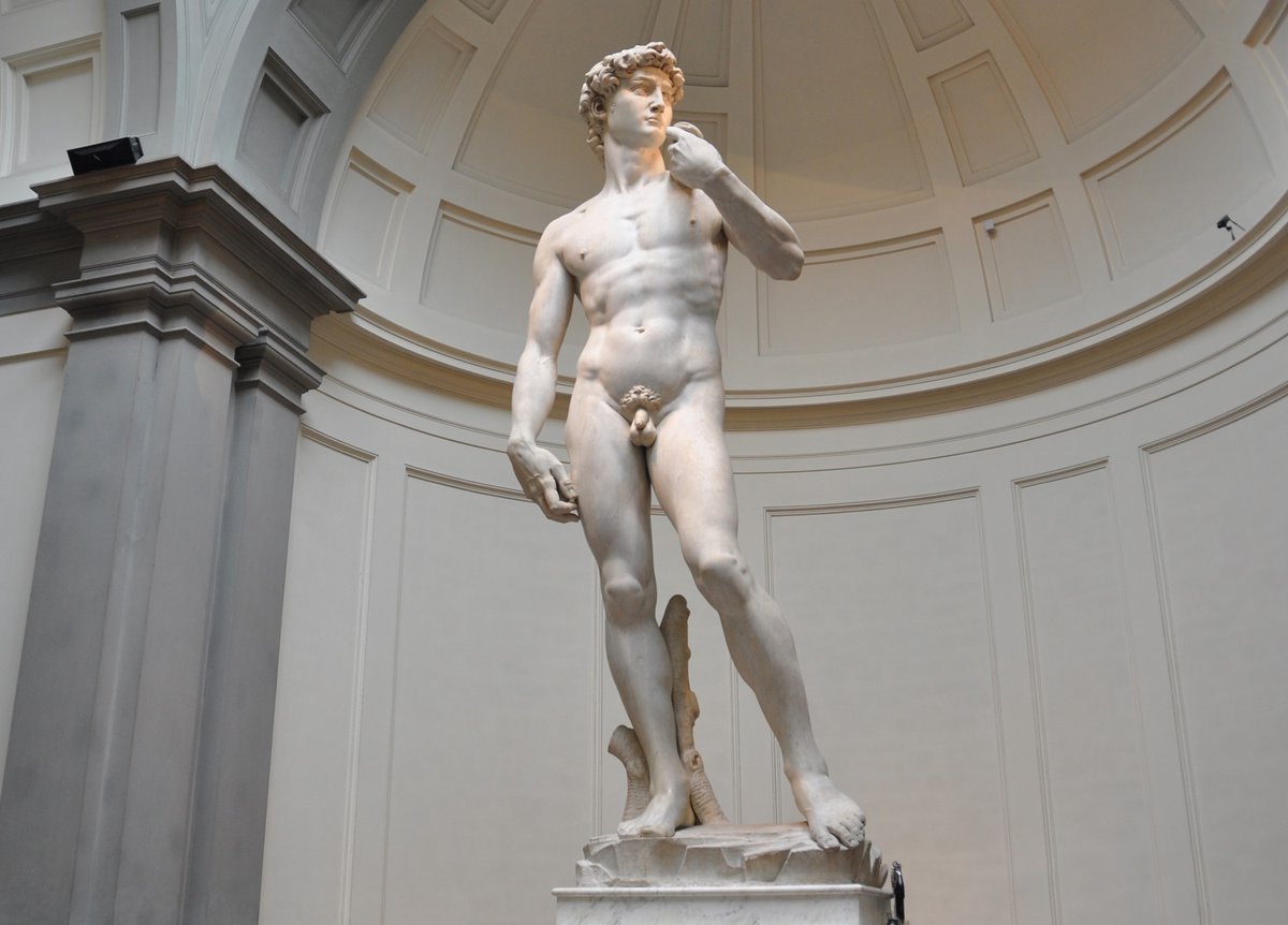 «Давид», Микеланджело, 1504, мрамор, галерея Академии, Флоренция.