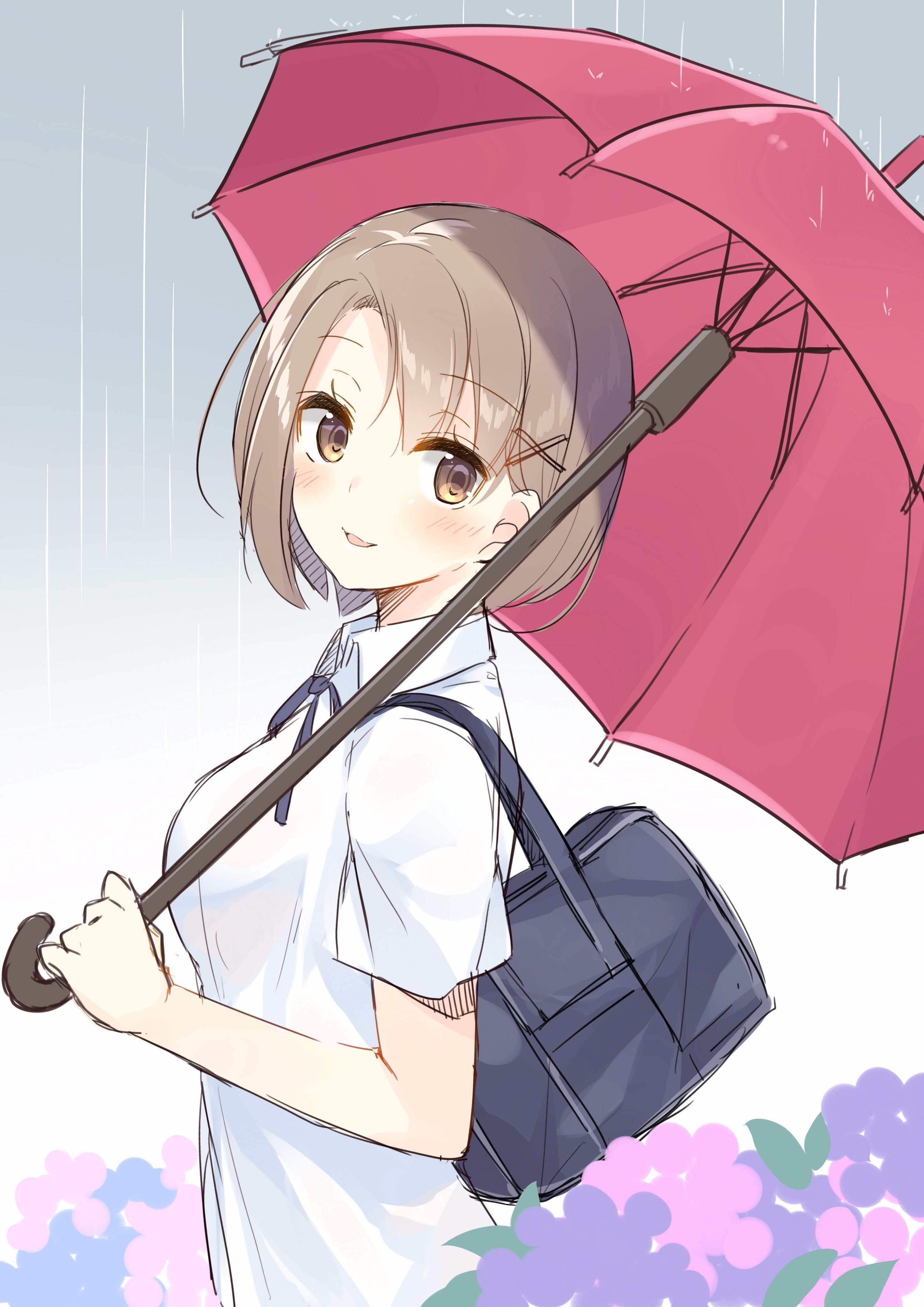 Аниме девочка с зонтиком