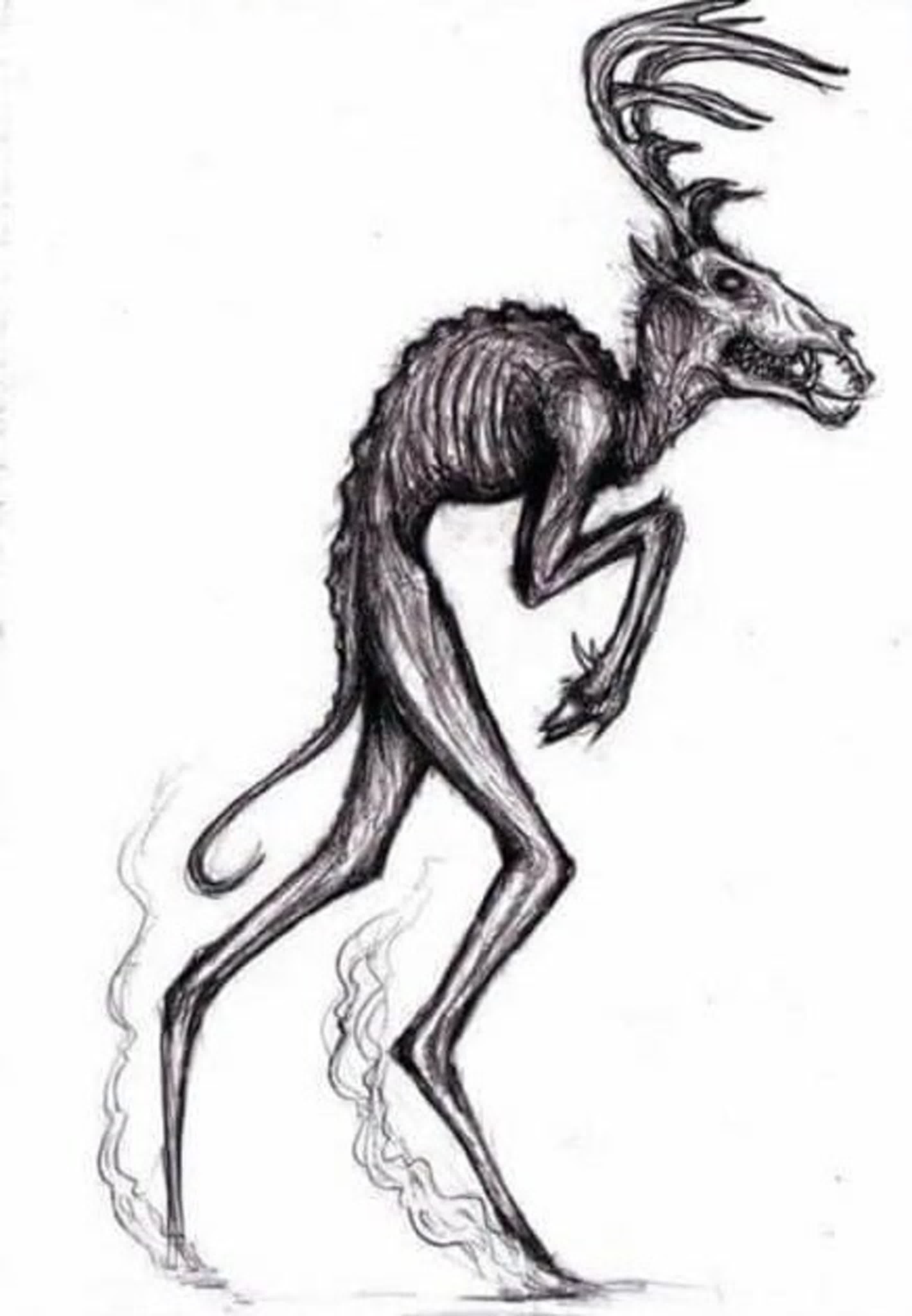Изобразить мифическое существо. Вендиго мифический зверь. Монстры славянской мифологии Вендиго. Мистические существа виндиго.