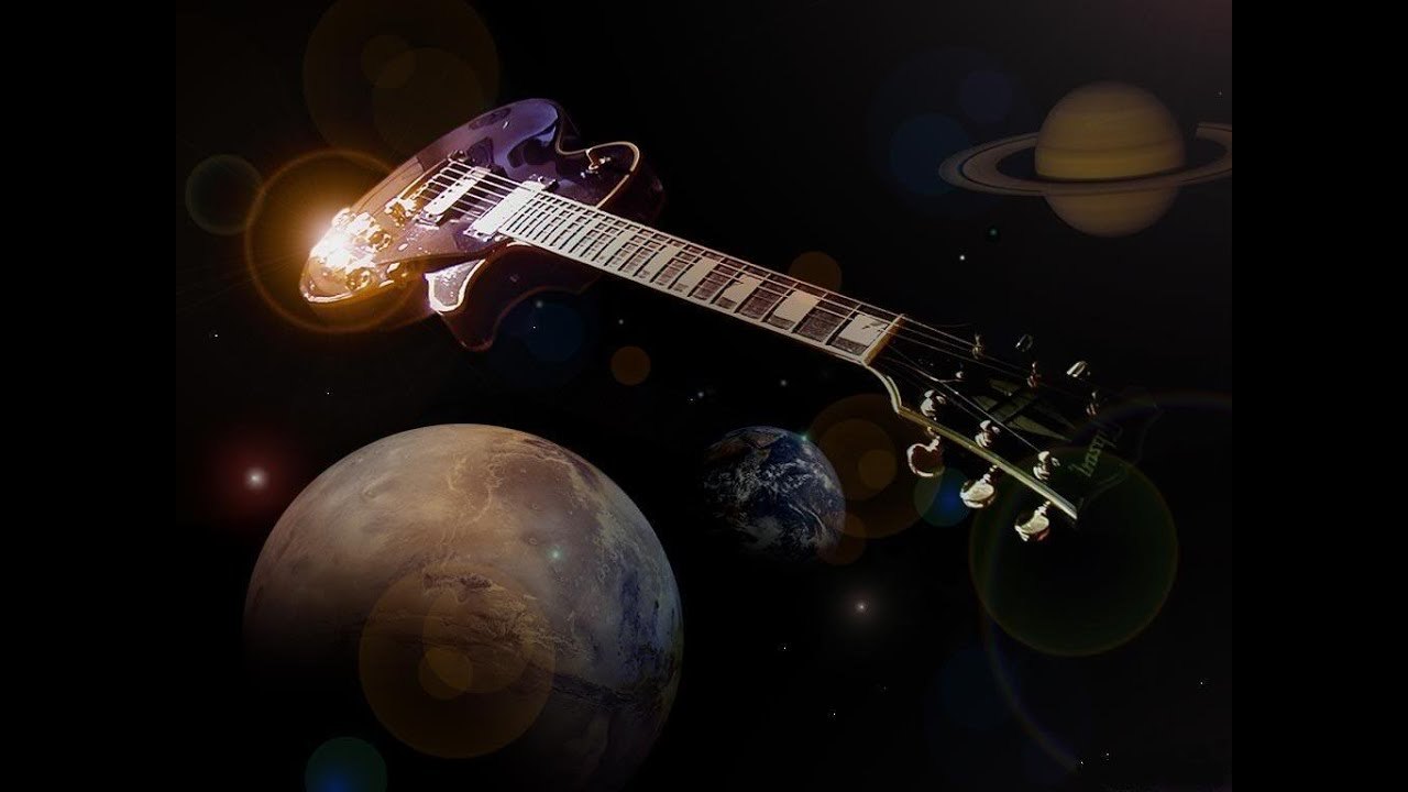 Космическая музыка со словами. Гитара в космосе. Гитара в космическом пространстве. Космический гитарист. Музыкальный космос.