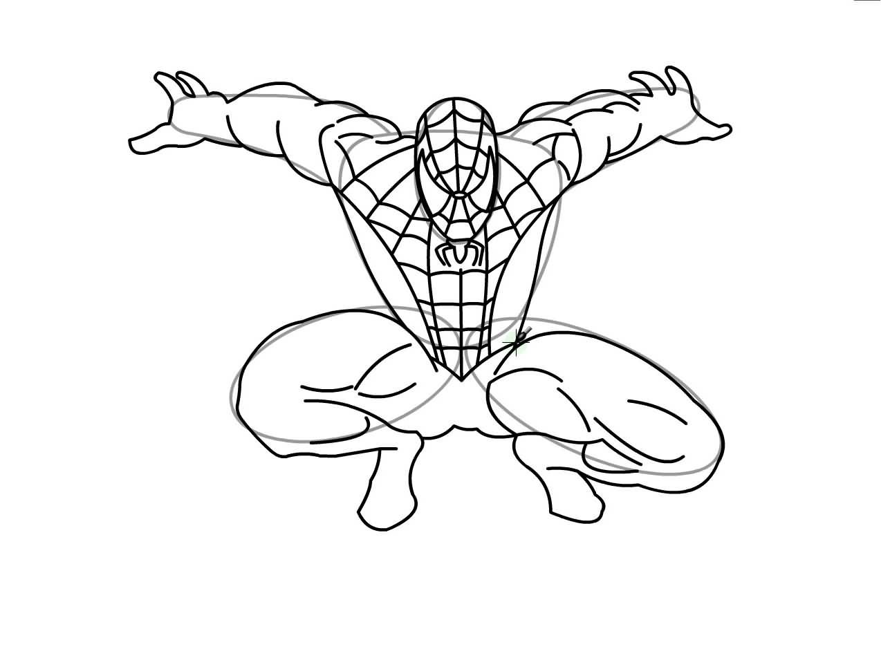 Человек паук карандашом