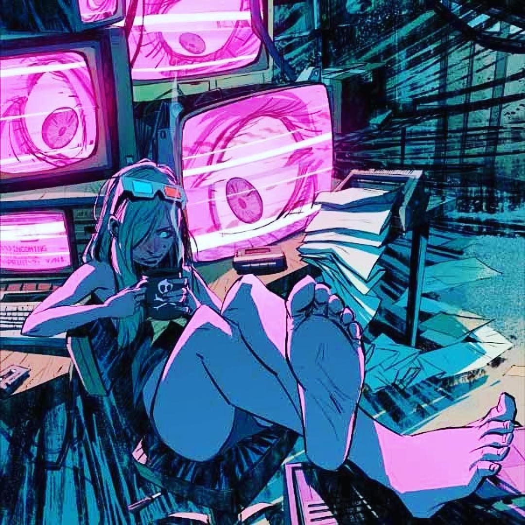 Cyberpunk girl anime art фото 26