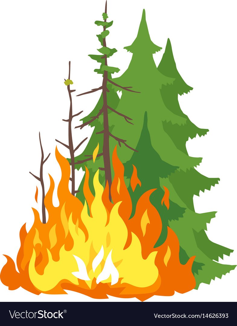 Костер и пожар в лесу вектор