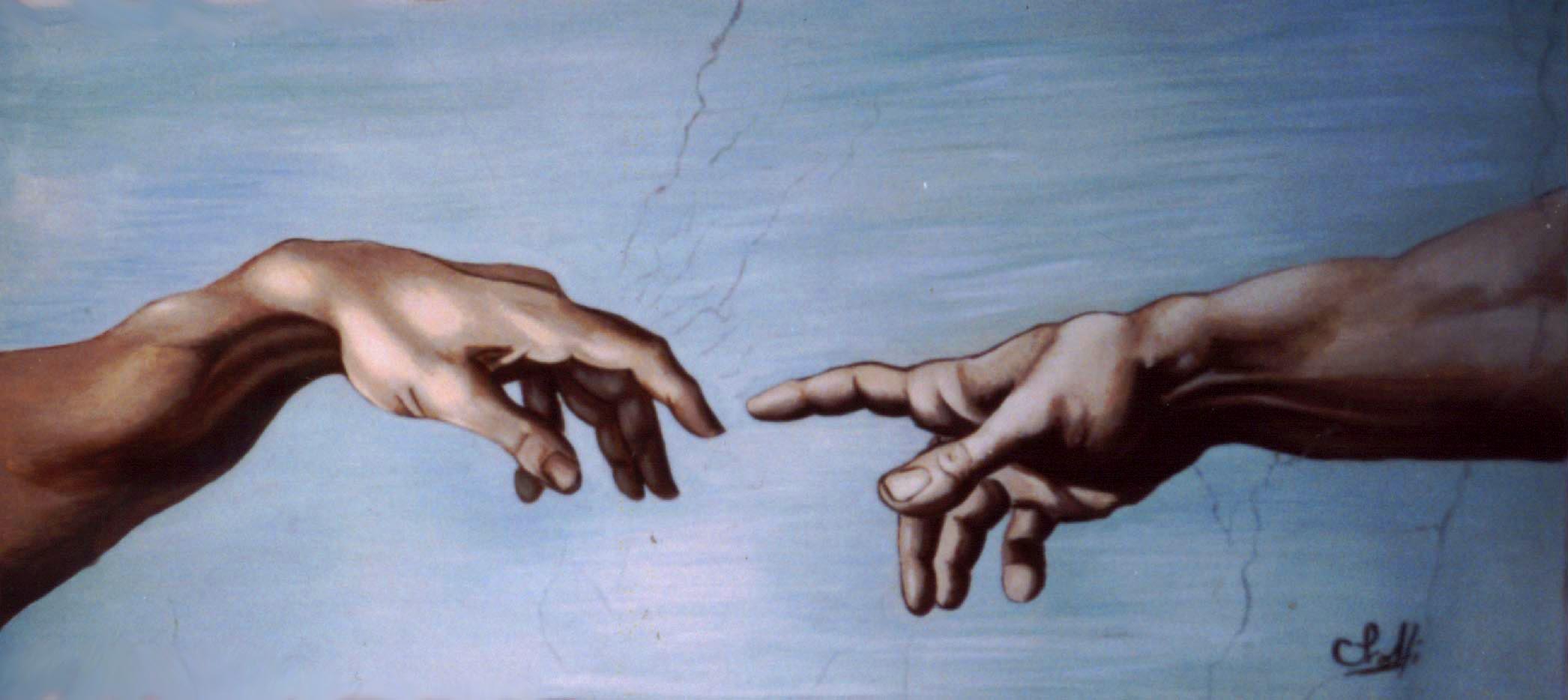 Как называется соприкосновение. Микеланджело Сотворение Адама. Картина Микеланджело руки. Картина Микеланджело Сотворение Адама руки. Сотворение Адама Эстетика.