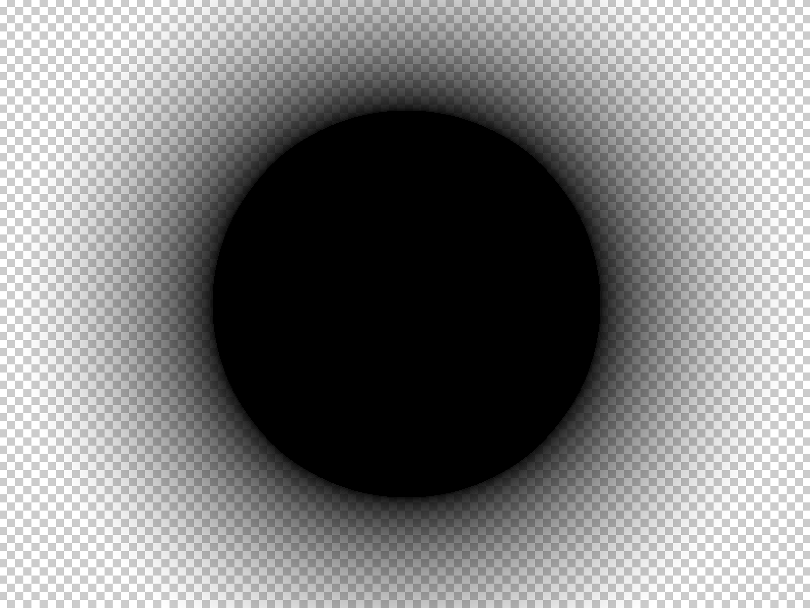Alpha тень. Круглая маска для обс. Черный круг. Тень на прозрачном фоне. Затемненный круг.