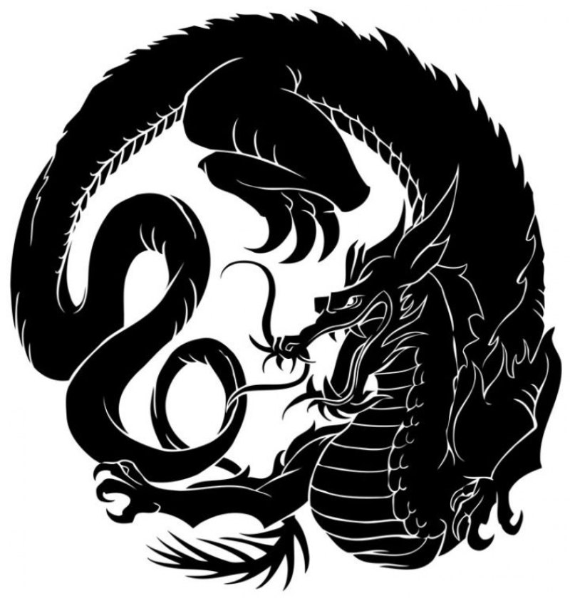 Японский дракон силуэт