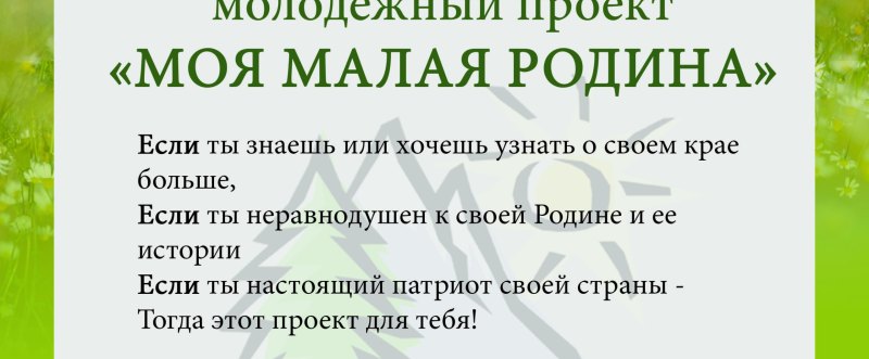 Молодежный проект моя малая Родина