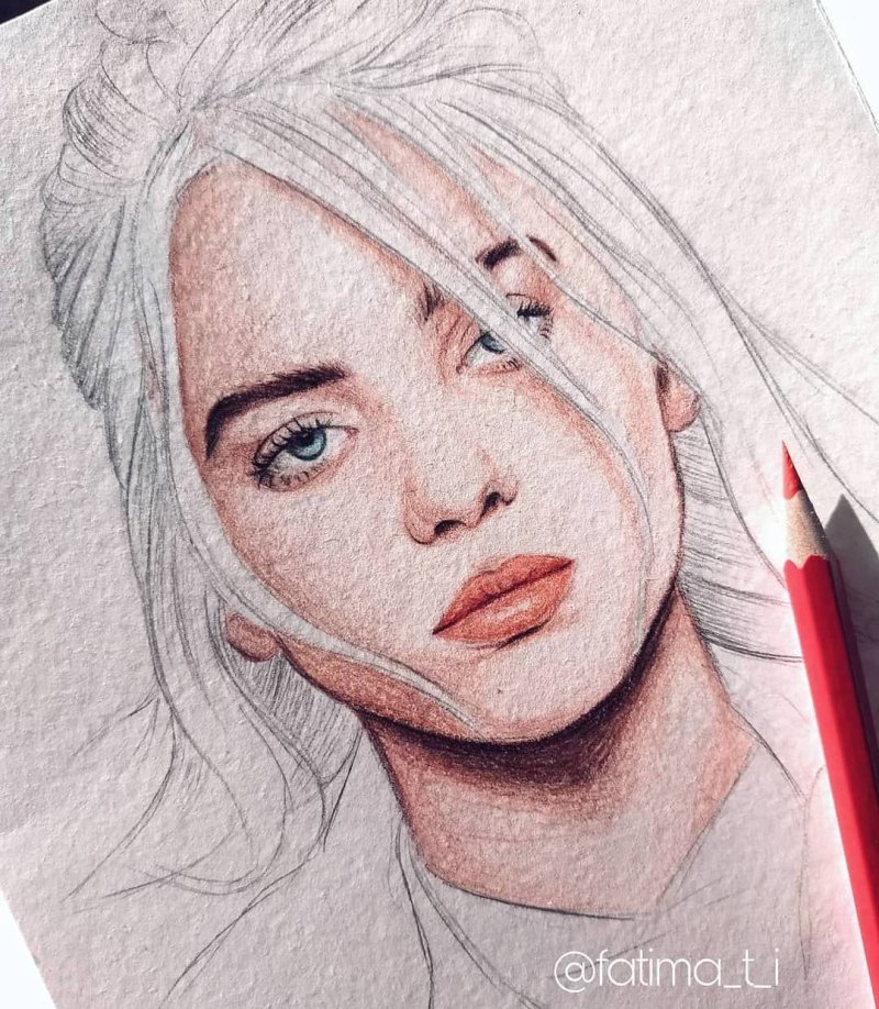 Billie eilish рисунок карандашом