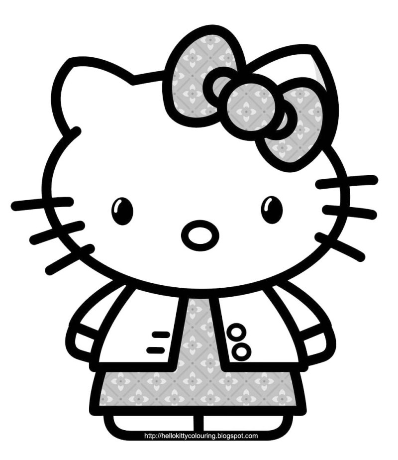 Картинки hello kitty для срисовки