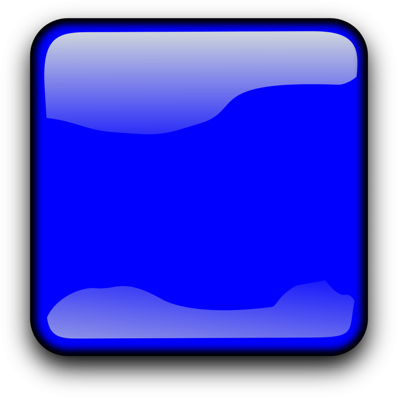 Синяя кнопка квадратная. Синий квадрат с закругленными краями. Квадратная кнопка на прозрачном фоне. Иконки квадратные.