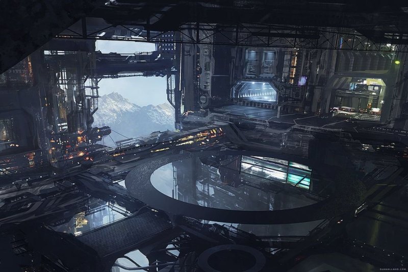 Корабль станция Sci-Fi арт