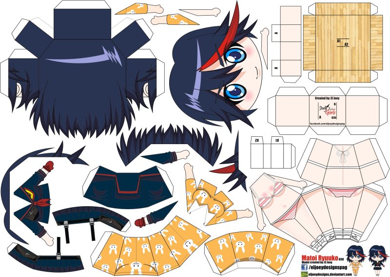 Papercraft аниме фигурки