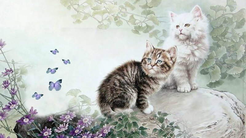 Нежная картина котята