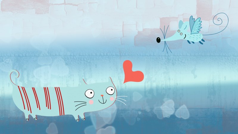 Розовые обои с котиками