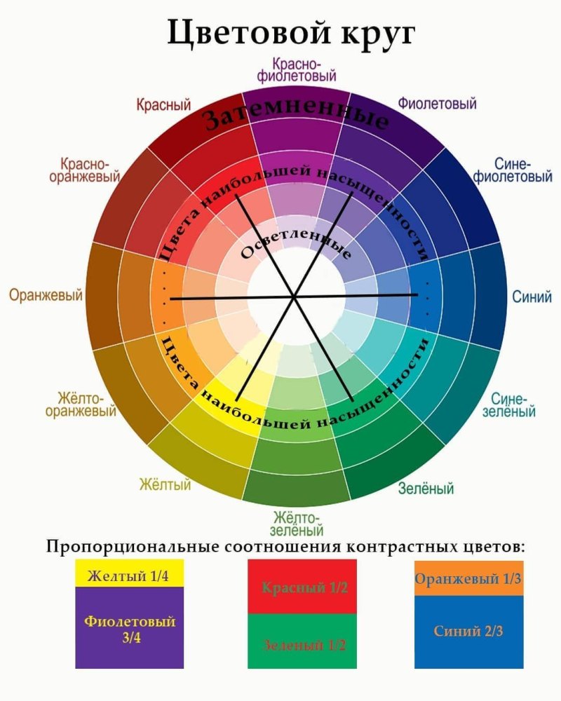 Цветовой круг сочетание в колористике