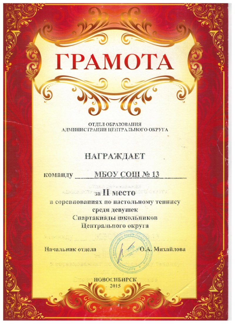 Фото грамоты без надписей