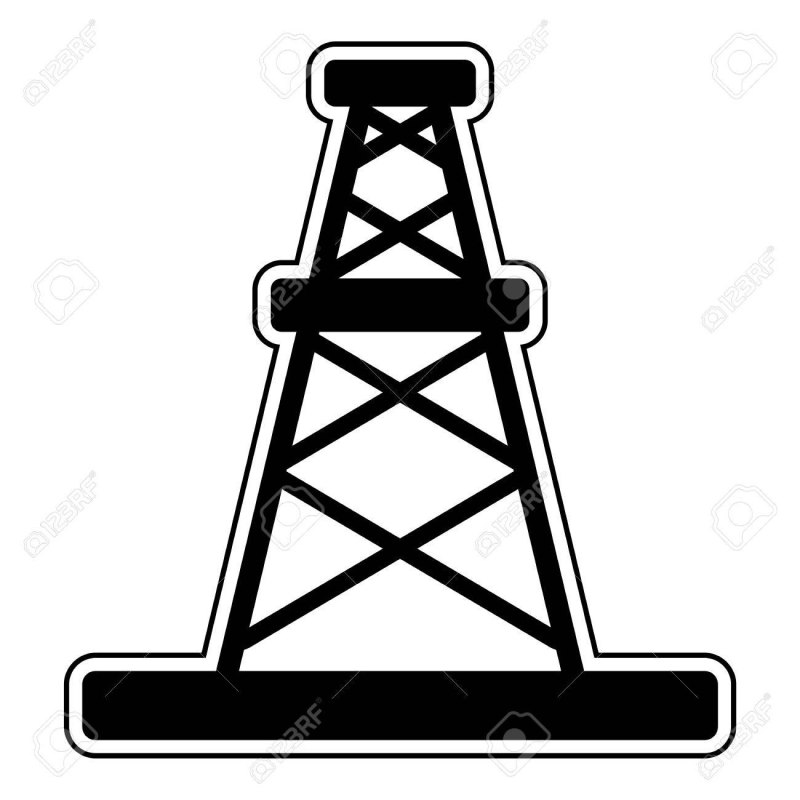 Рисунок нефтяной вышки для детей