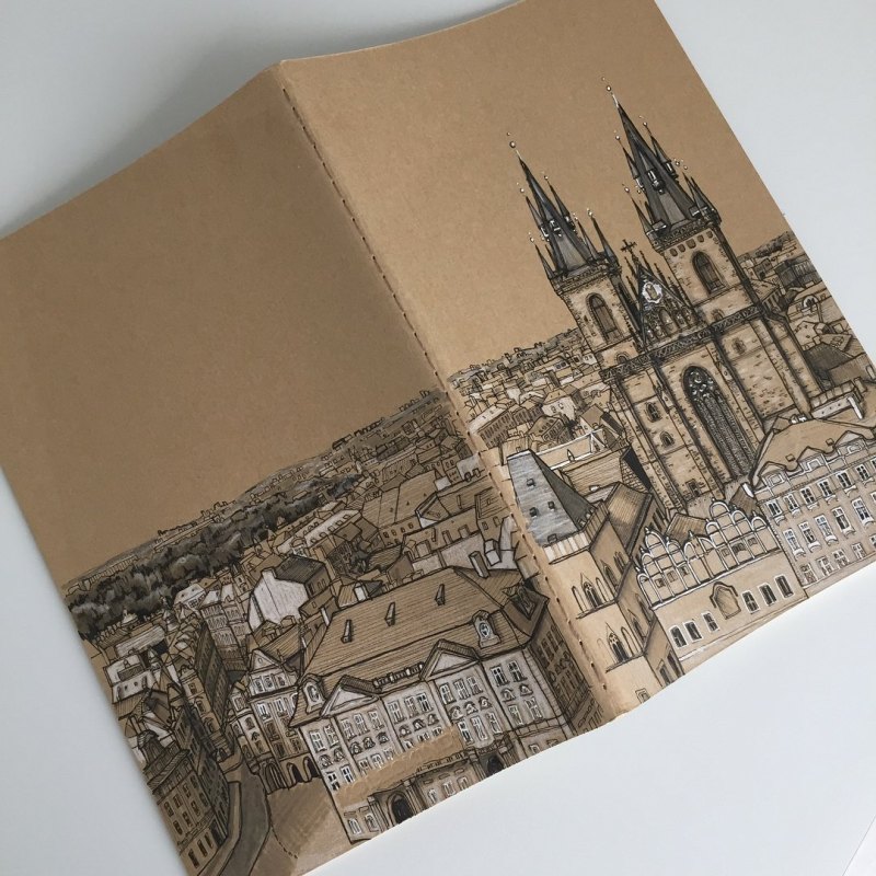 Как набросать уникальную текстуру в блокноте. квадратный скетчбук от Kraft in Brauberg, классический художник