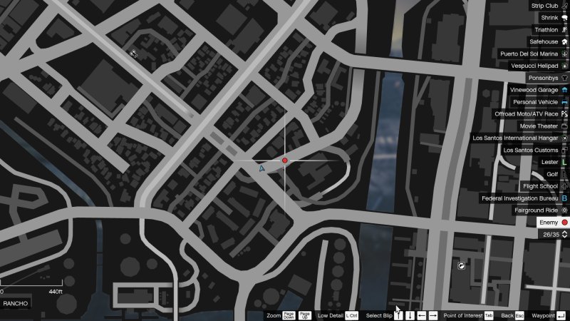 Гроув стрит в ГТА 5 на карте