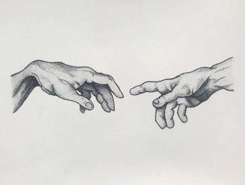 Руки друг к другу рисунок