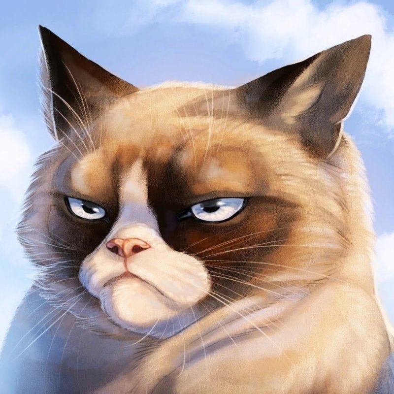 Grumpy cat нарисовать