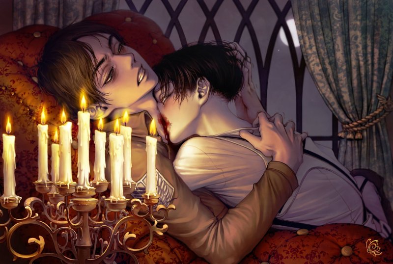 Леви Аккерман вампир