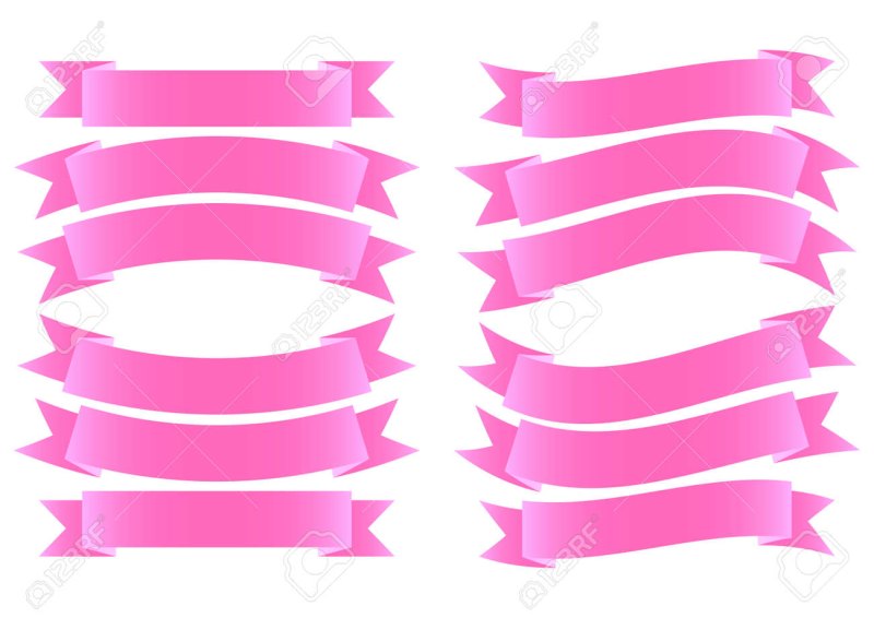 Розовая ленточка для надписи