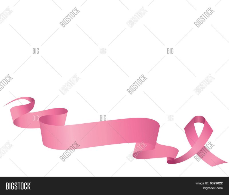 Розовая ленточка на белом фоне