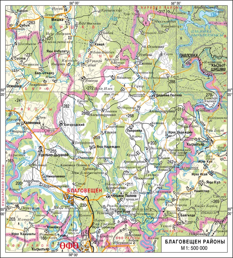 Карта благовещенский район башкирия