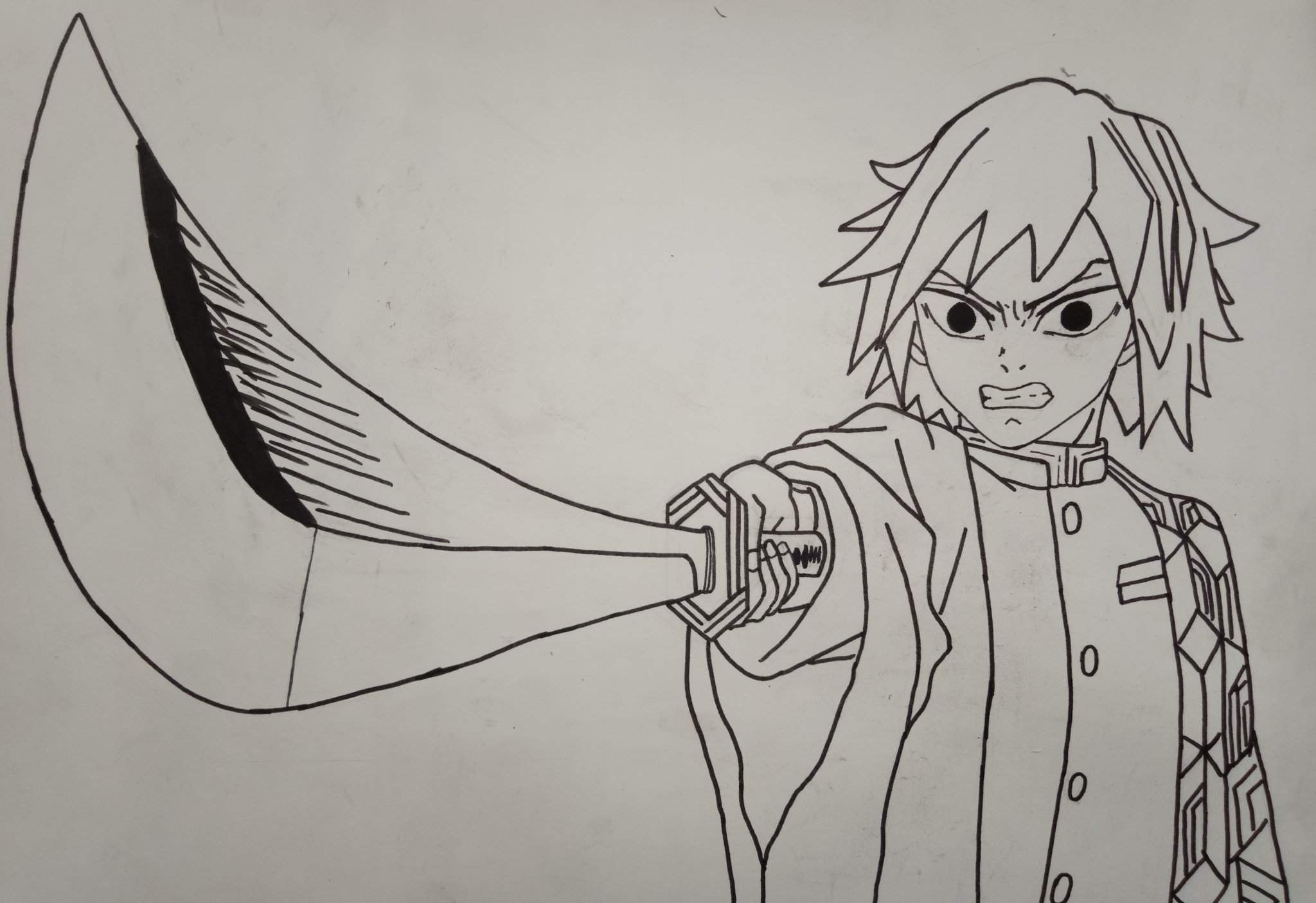 Рисовать аниме клинок рассекающий демонов карандашом