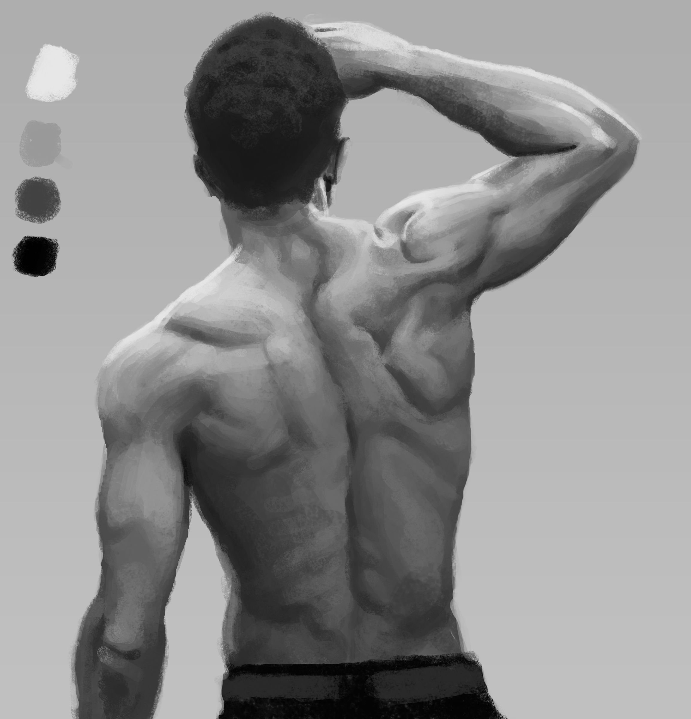 Набросок человека со спины - 47 фото