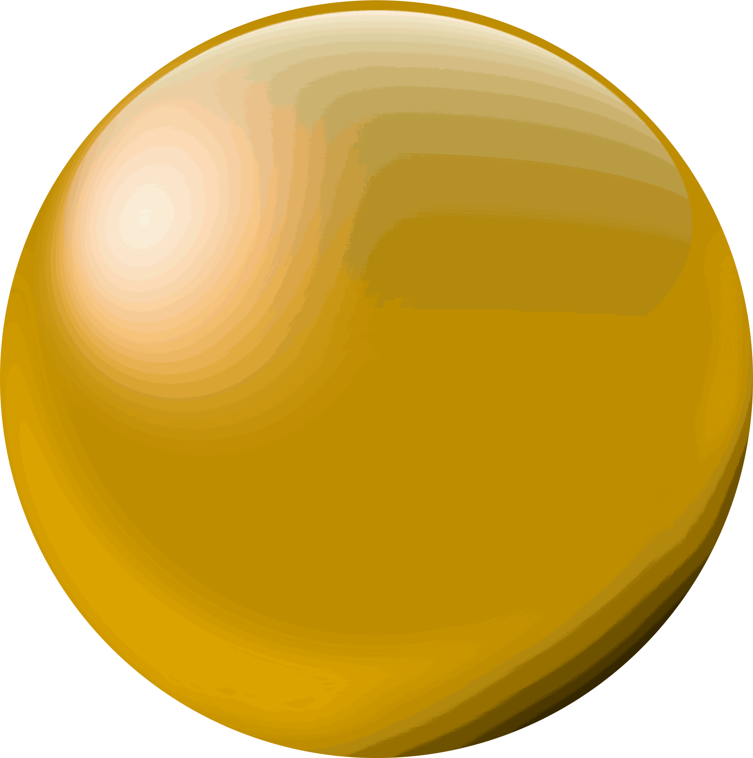 Золотой шар. Объемный круг. Желтый шар. Шар без фона.