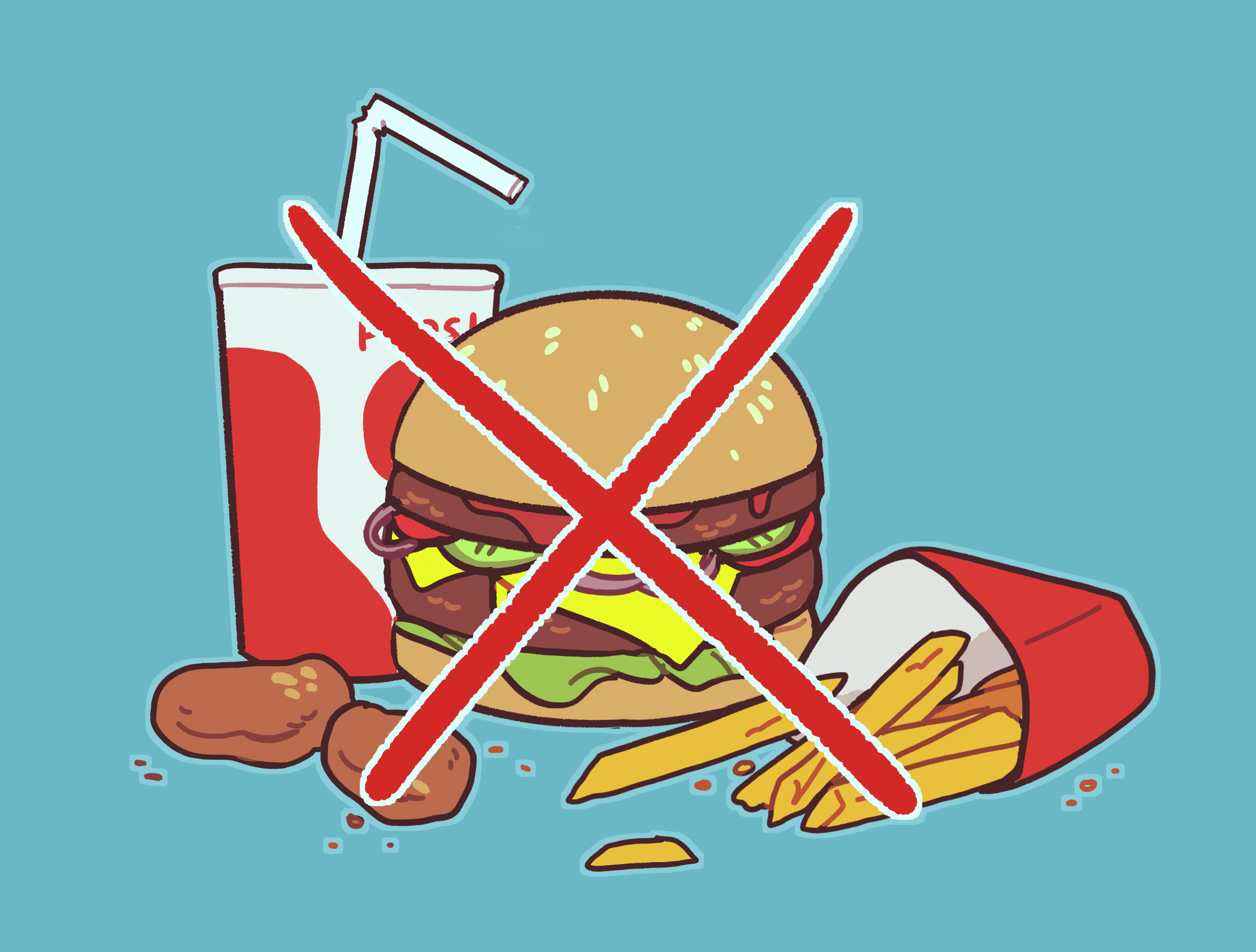 Вредная еда. Против вредной еды. Плохая еда. Запрет вредной еды.
