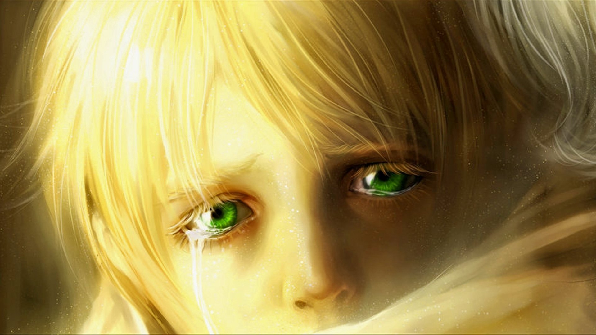 Блондин с зелеными глазами арт