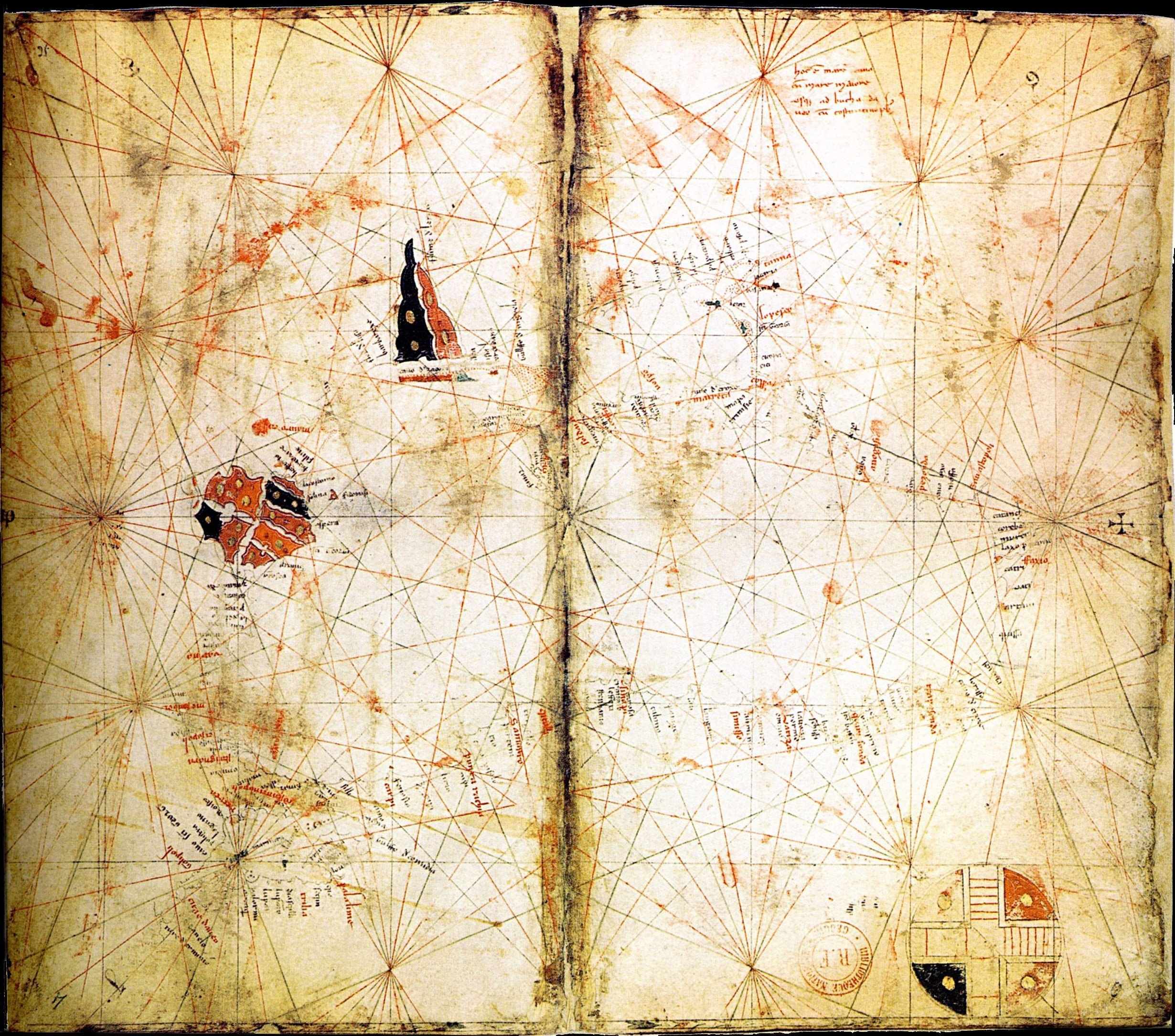 Старинная морская карта в хорошем разрешении