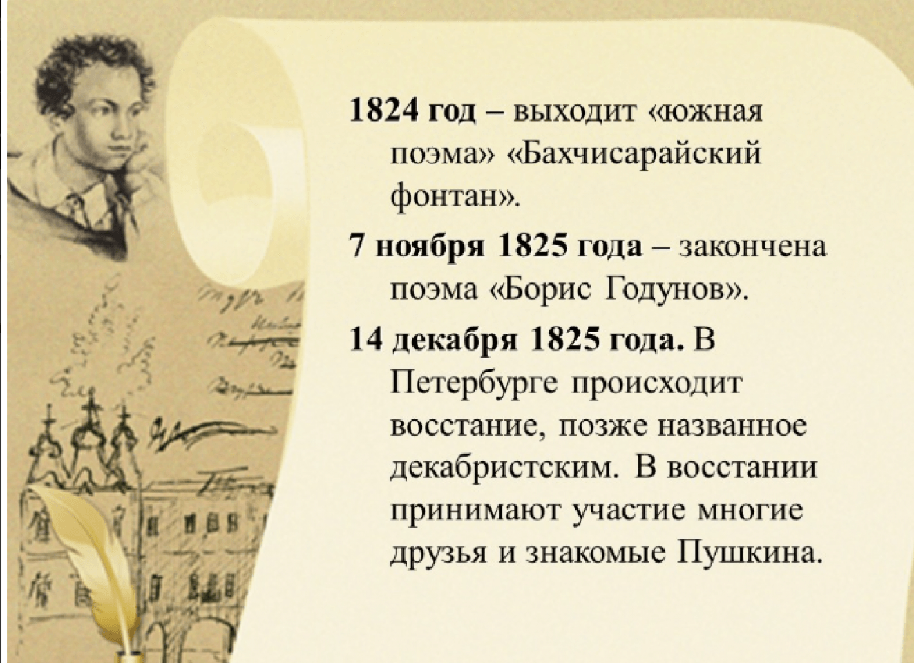 События жизни пушкина. Пушкин биография презентация.
