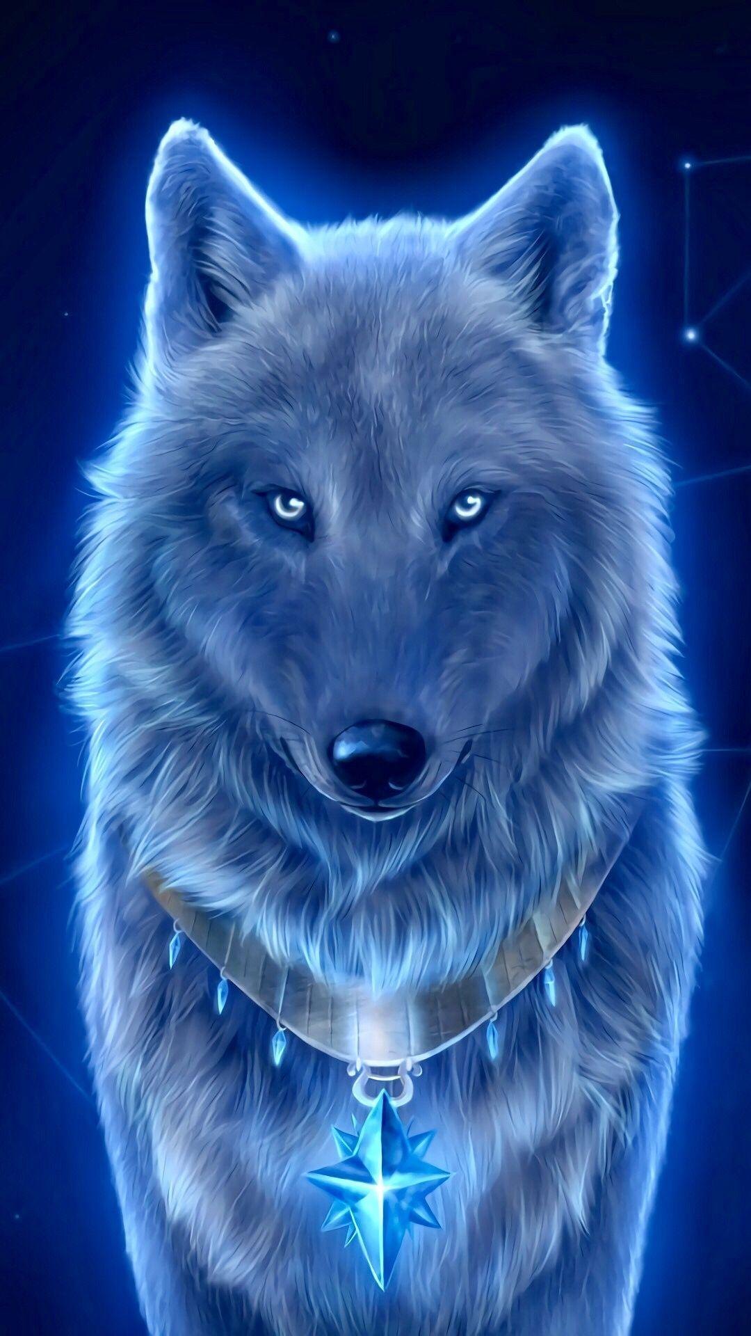 Открытка волк