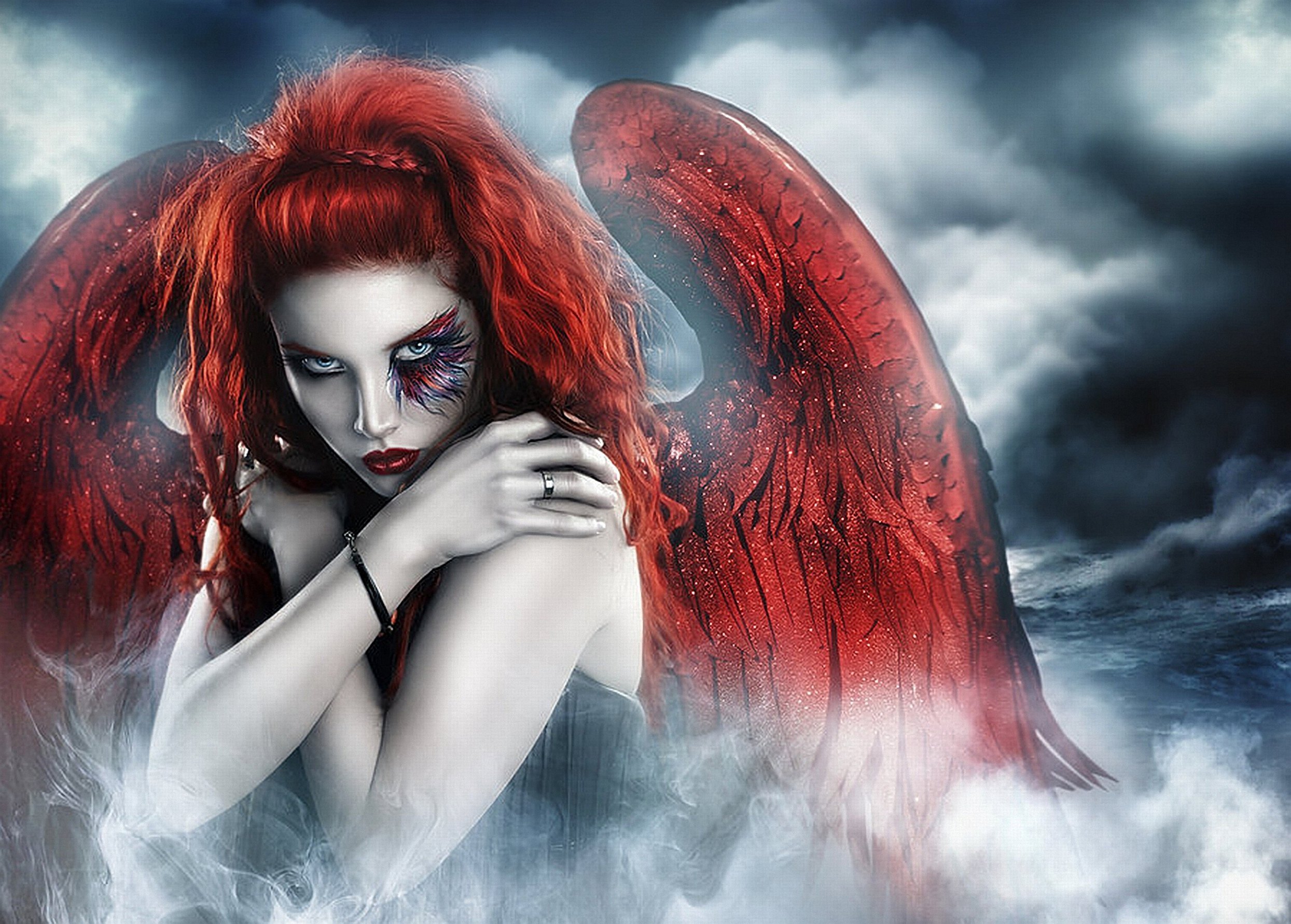Ангелы с красными крыльями - фото и картинки abrakadabra.fun