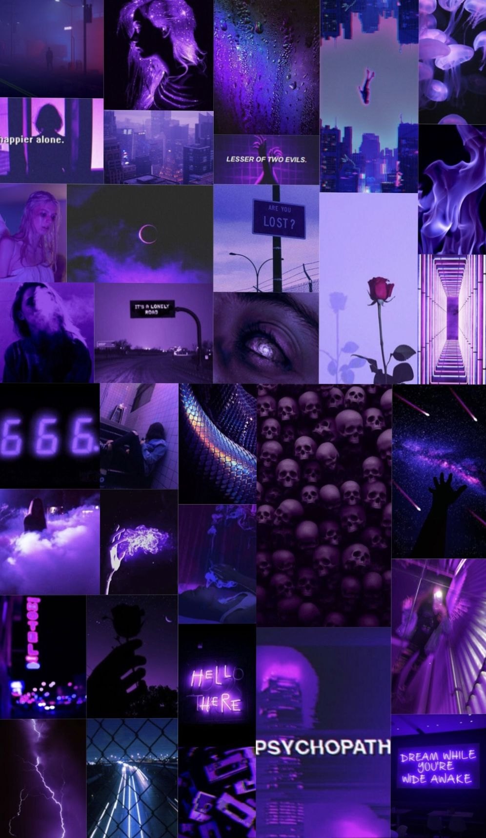 Aesthetic Purple Dark коллаж