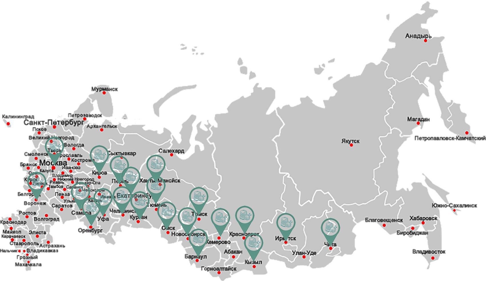 Карта россии с маршрутами