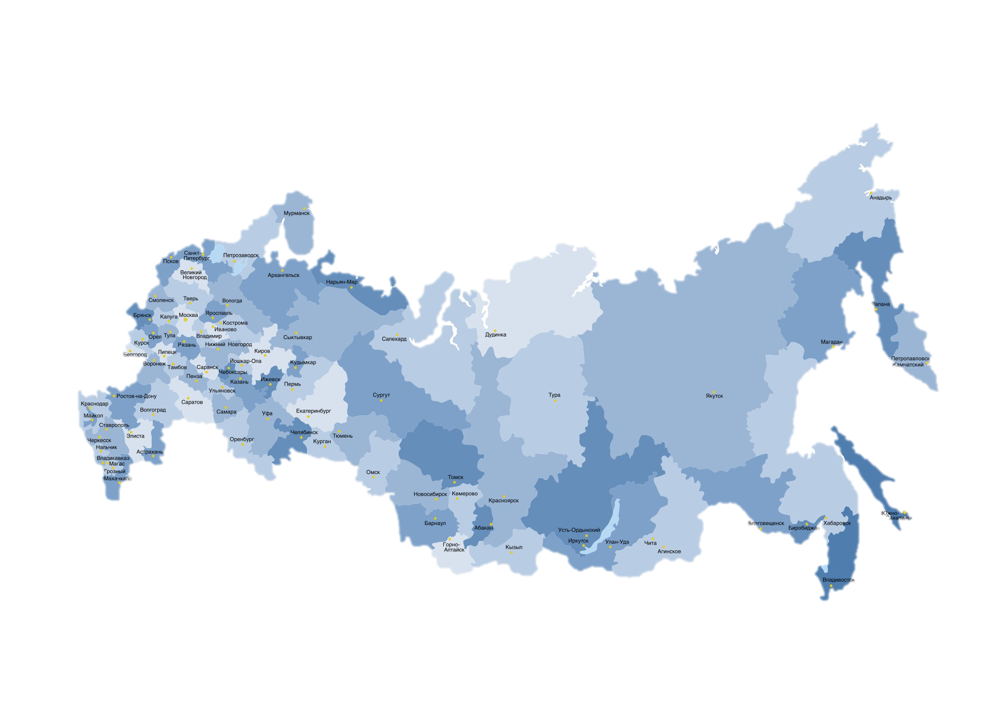 Карта для презентации powerpoint с возможностью выделения регионов