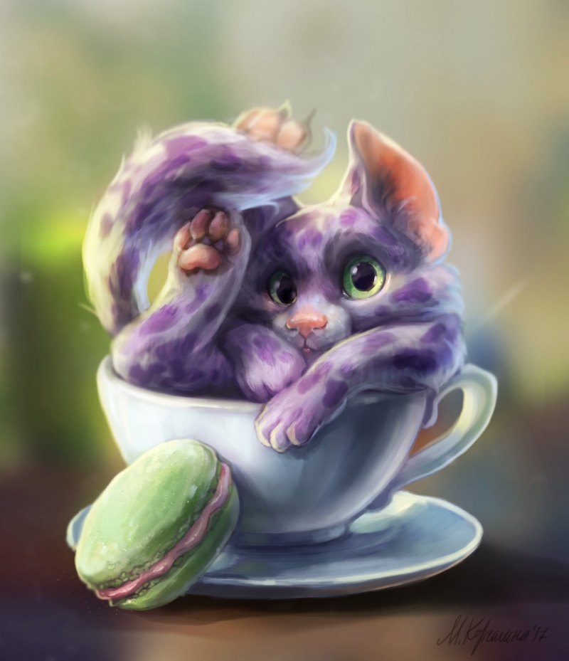 Милые котики арт