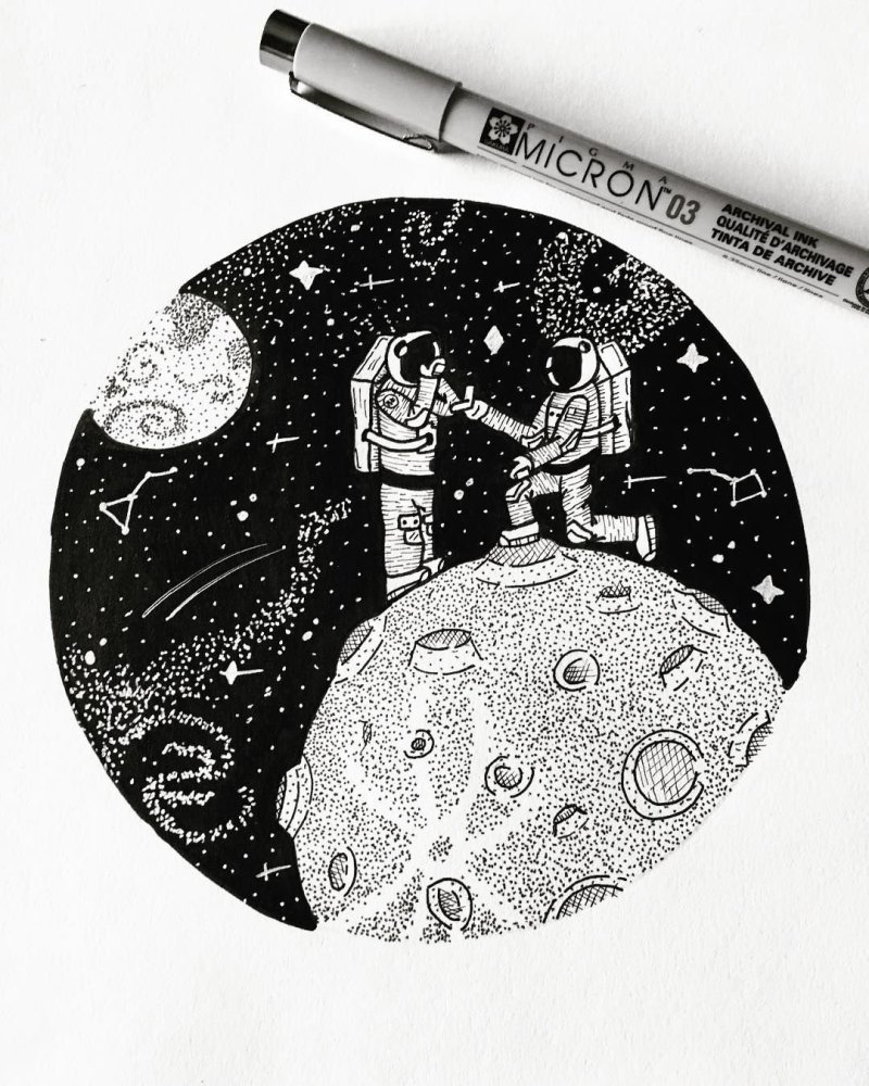 Точечное рисование ручкой