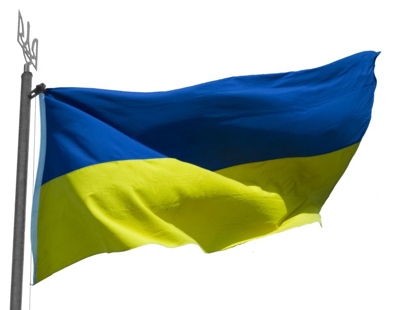 Украинский флаг на белом фоне