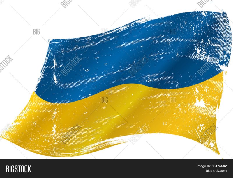 Украинский флаг на белом фоне